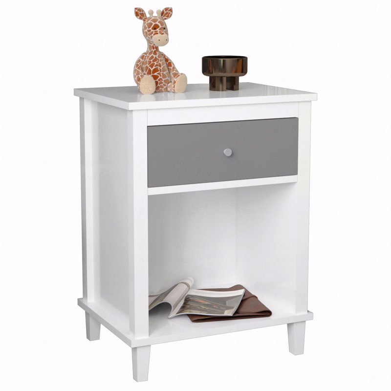 Aldreth 1 - Drawer Nightstand,Side Table With Shelf, Gray