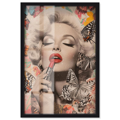 «Iconic Lady Butterfly Collage Shadowbox Print Glam Art Prints» par Art Remedy
