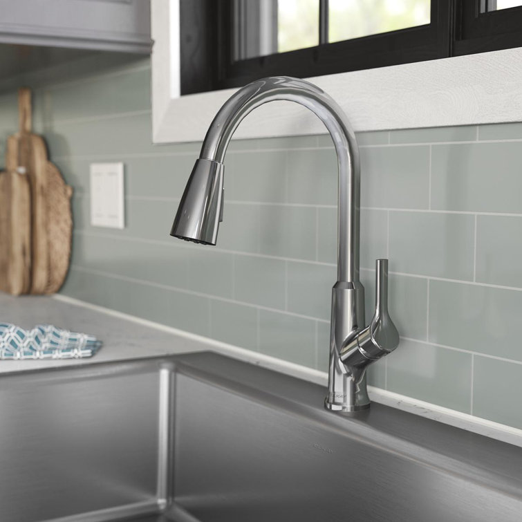 Elkay Everyday 1 Hole Kitchen Faucet with Pull-down Spray and Fw Only Lever Handle Matte Black
