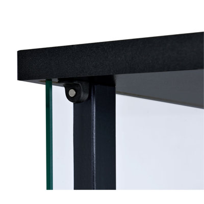 Callie Black Glass 3-Shelf Curio Cabinet