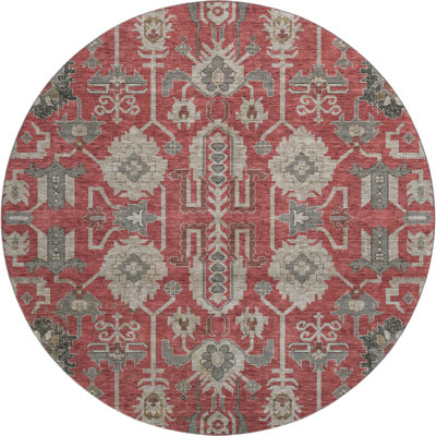 Premium Machine Washable Prisco Red Rug
