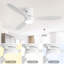 Ventilateur de plafond encastré en bois massif de 52 pouces avec moteur à courant continu réversible à télécommande 6 vitesses pour la maison