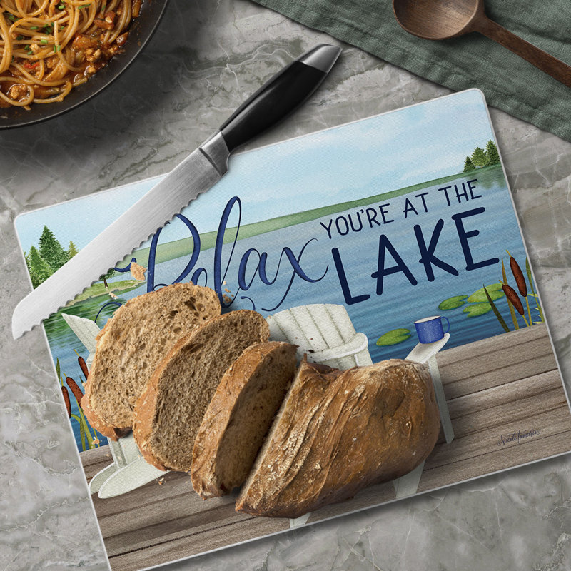 Planche à découper en verre trempé Lake Life 10 po x 8 po
