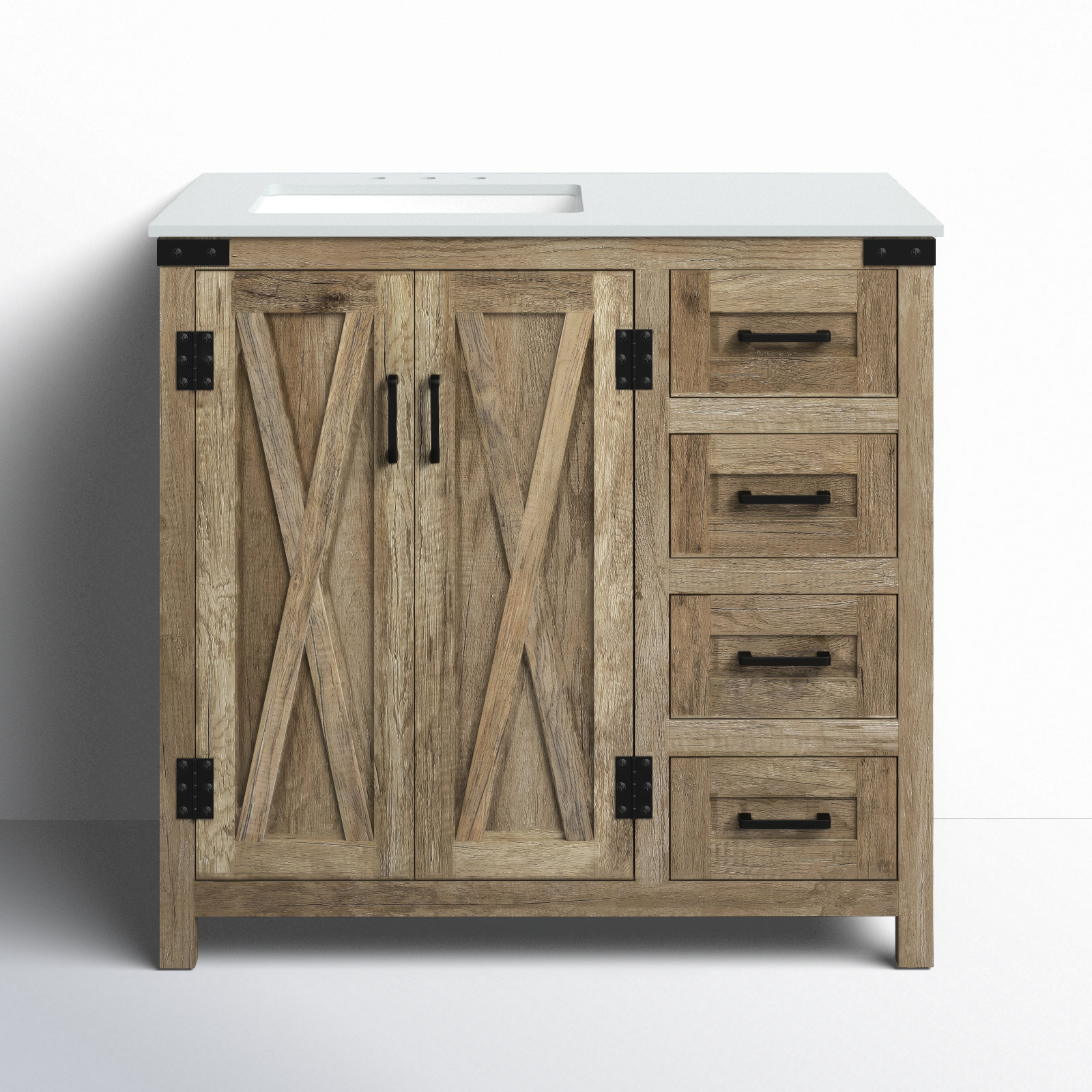 Slayton 36'' Single Bathroom Vanity, Natural Oak