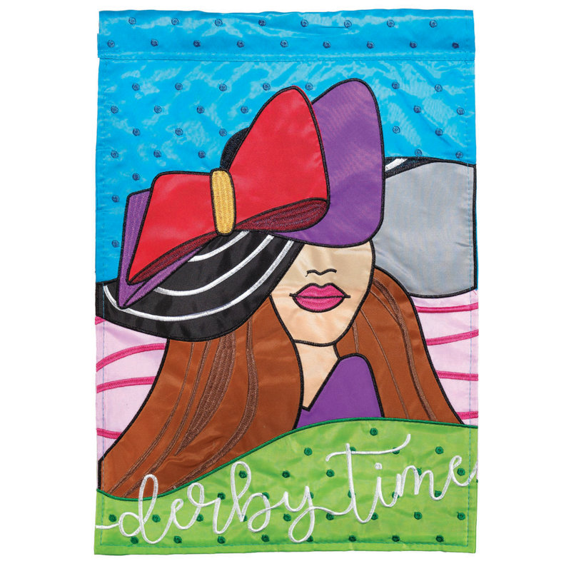Drapeau de jardin Derby Time Girl 2-Polyester 1 '6 x 1' 1