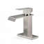 Robinet de lavabo de salle de bain à poignée simple en nickel brossé avec flux laminaire