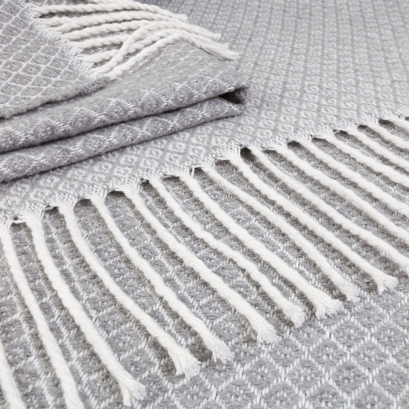 Waldon cotton blanket, White/Gray