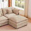 Modular Sectional Sofa,102" L Shaped Couch Set for Living Room,3-Seater Comfy Cloud Couches with Movable Ottoman,DIY Combination,Chenille,Green-129888118