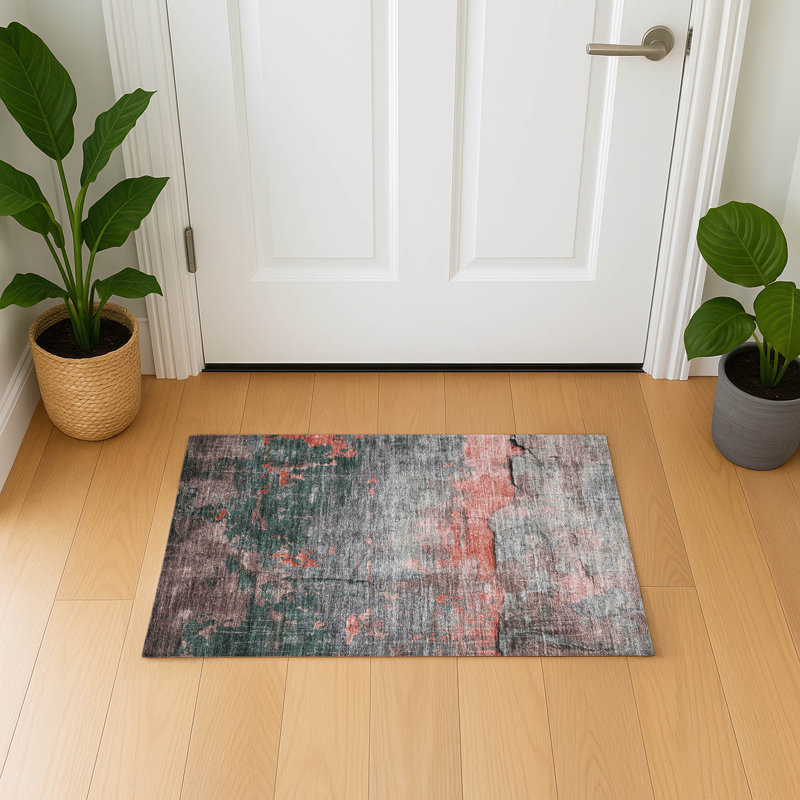 Premium Machine Washable Larrison AMF1780 Modern Rug, Rectangle 1'8" x 2'6"