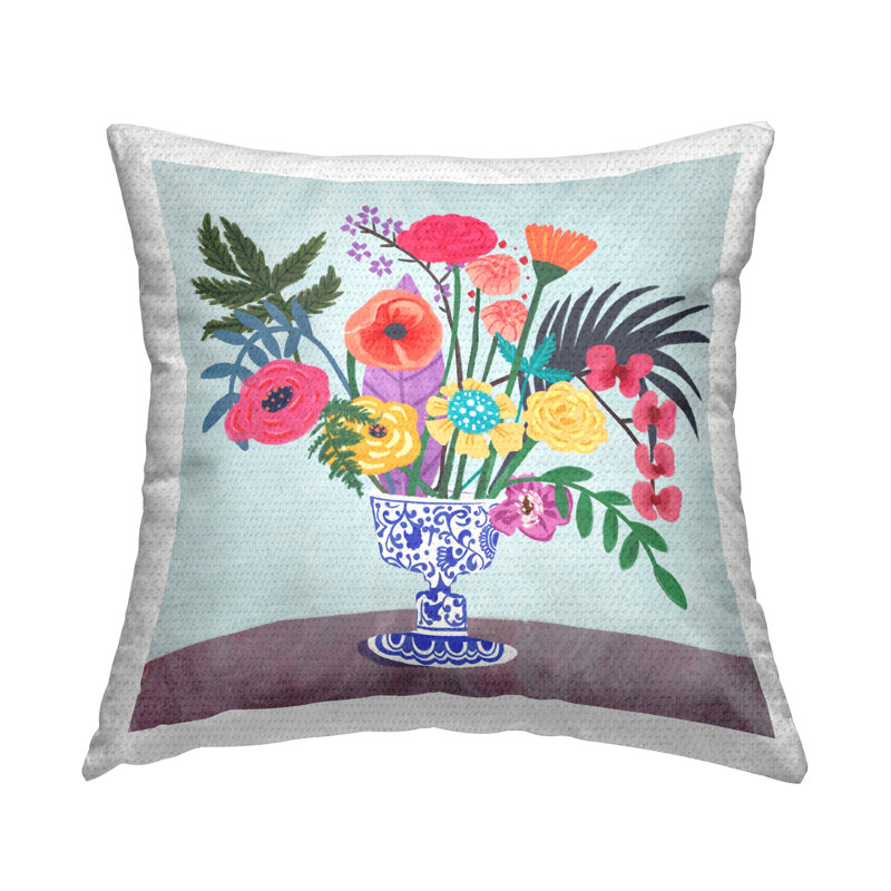Coussin d'extérieur Mixed Modern Blooms par Juliet Rose