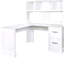 Bureau d'ordinateur à domicile avec huche, finition blanc antique-656599480