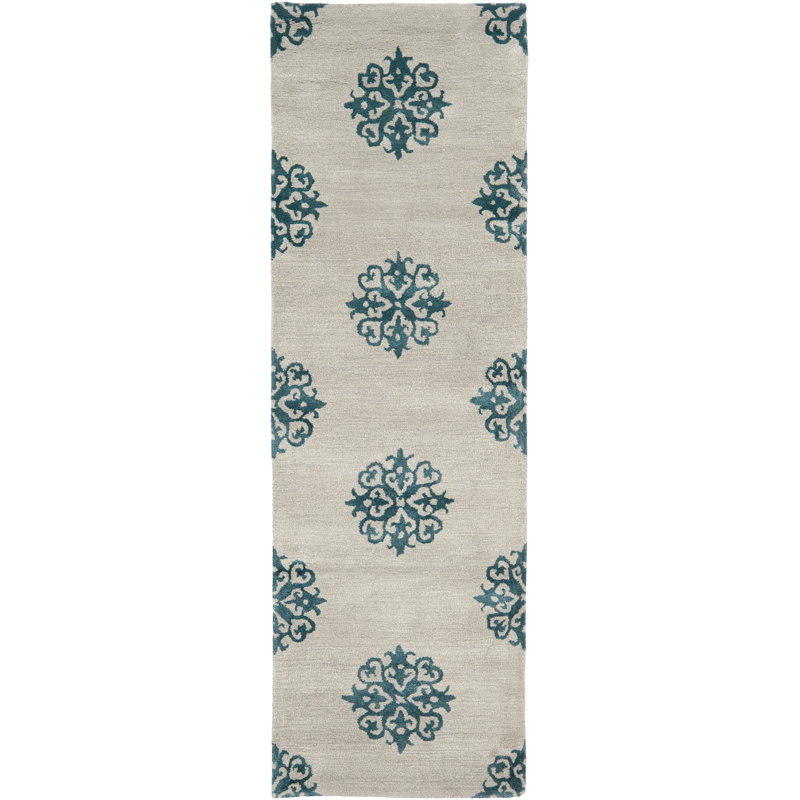 Candelo Hand Tufted Wool Pile Geometric Rug, Runner 2'6" x 10'
