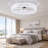 20'' Modern Ceiling Fan with Light White Double Ring LED Fandelier Low Profile Flush Mount APP Remote-822785497