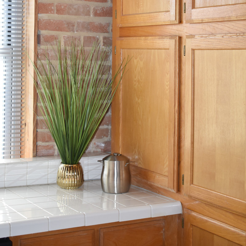 29'' Faux Foliage Grass in Ceramic Pot, Gold