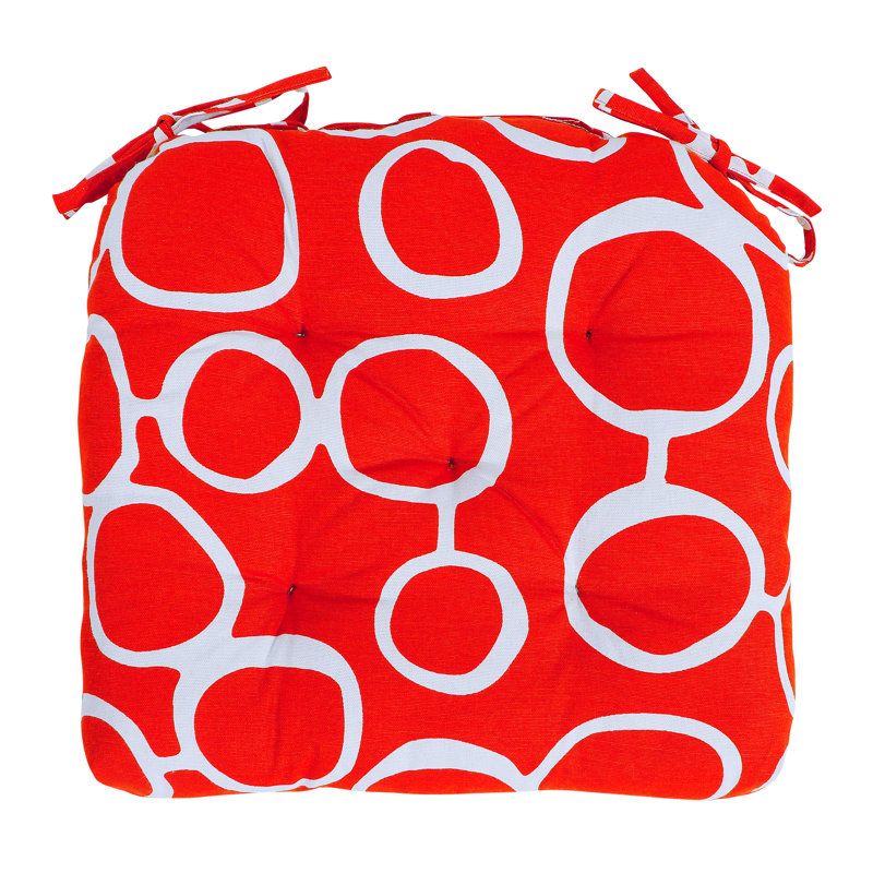 Outdoor 3'' Dining Chair Chair Pad, Red Cotton