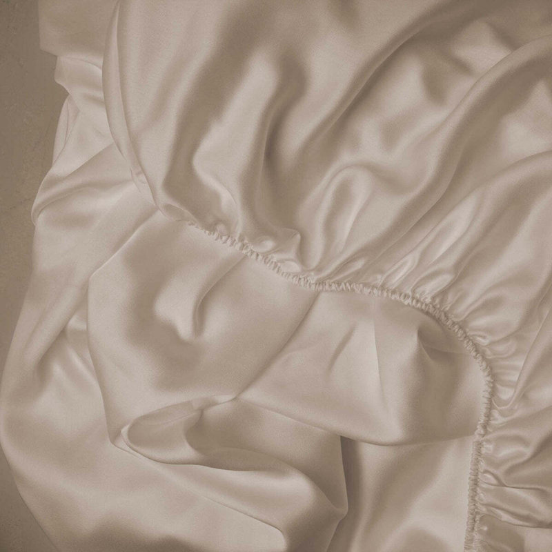 Woodland Silk Fitted Sheet, California King Fitted Sheet, Ivory