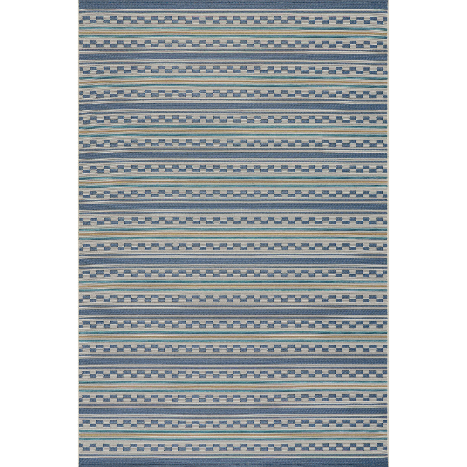 Modern Checkered Indoor Outdoor Rug, Blue, Rectangle 10' x 14'