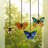 3.2"H Butterfly Kaleidoscope Stained Glass Window Panel Set