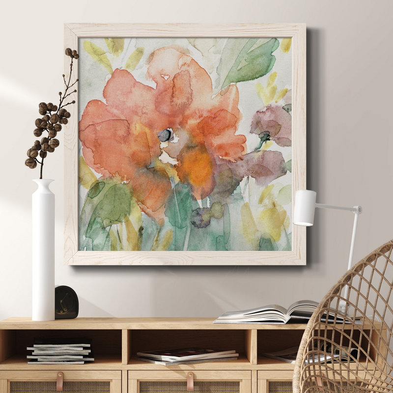 Sundrop Light - Peinture sur toile encadrée, H 17 po x l 17 po x P 1,5 po, Toile avec cadre blanc patiné