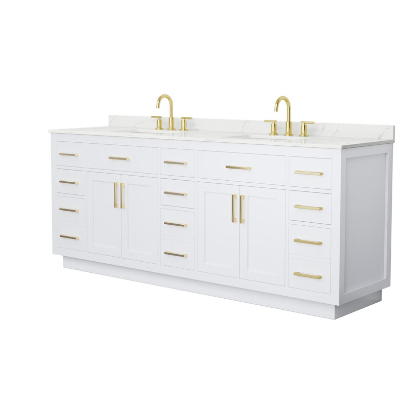 Beckett TK 84'' W Vanity, Brushed Nickel, Single, Giotto Quartz