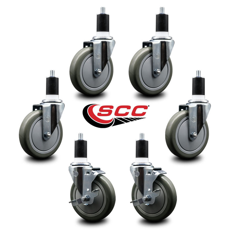 Ensemble de roulettes de rechange 5 pouces avec freins Regency 600CASTER6 - Roulettes de service
