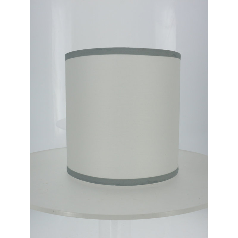 Abat-jour tambour en coton blanc cassé Ganya, H 7 po x l 8 po x P 8 po