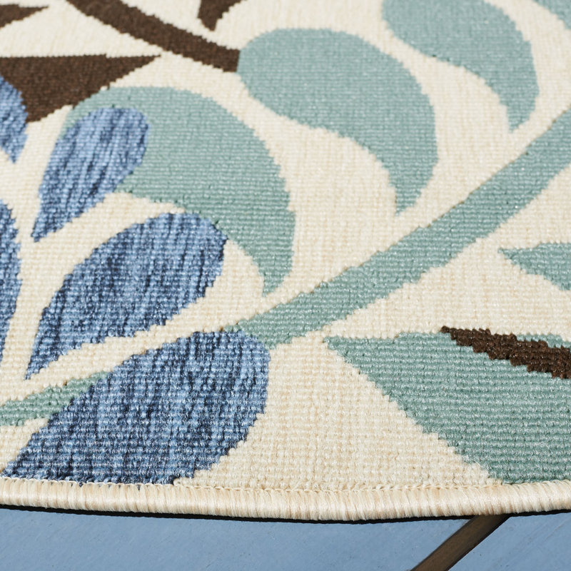 Tapis d'intérieur / extérieur à motif floral Devien, Rectangle 2 pi 7 po x 5 pi