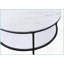 Table basse noire en faux marbre avec tablette de rangement pour le salon, facile à nettoyer et amp; Assembler