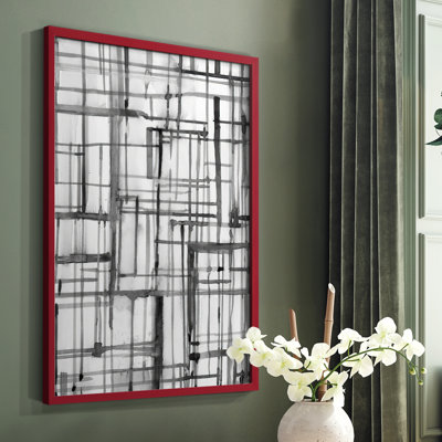 Line Meditation II, reproduction encadrée - bois massif