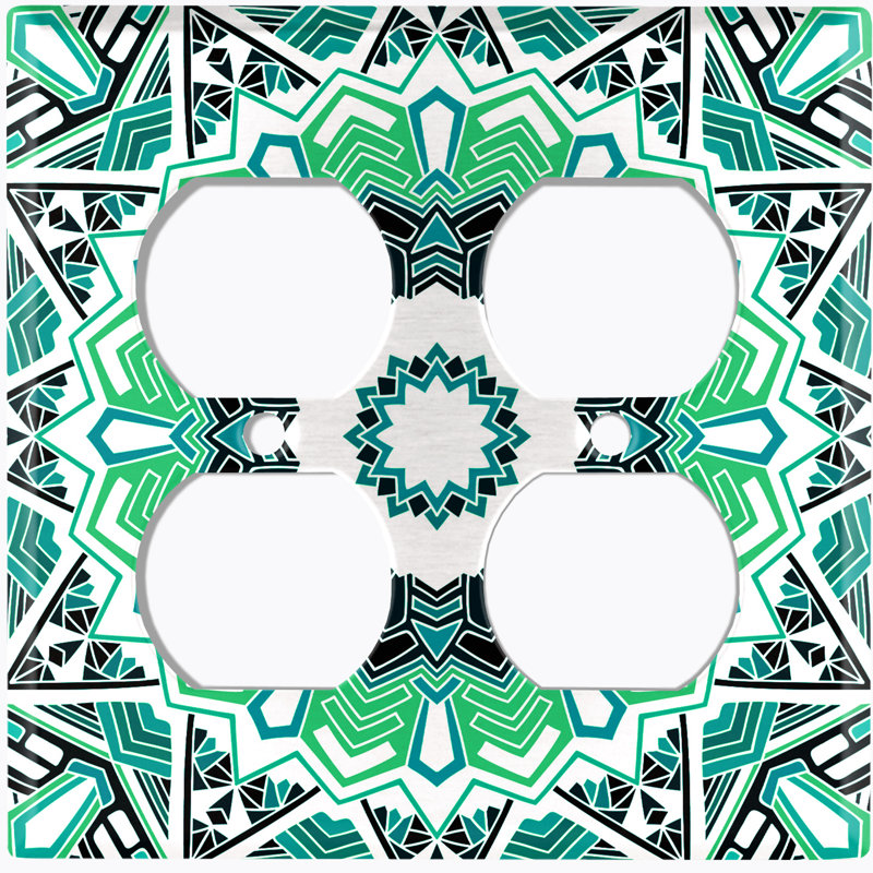 Patterned 2 - Gang Duplex Outlet Standard Wall Plate
