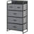 5-Drawer Fabric Dresser And 4-Tier Storage Organizer Tower With Steel Frame And Wooden Top For Bedroom And Entryway, Gray | Gift Idea-1384560338