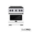 ZLINE Autograph Edition 30 in. 4.2 cu. ft. Paramount Dual Fuel Range W/ 4 Burner DuoPro Cooktop and Electric Convection Oven in Stainless Steel W/ White Matte Door and Matte Black Accents-534697878