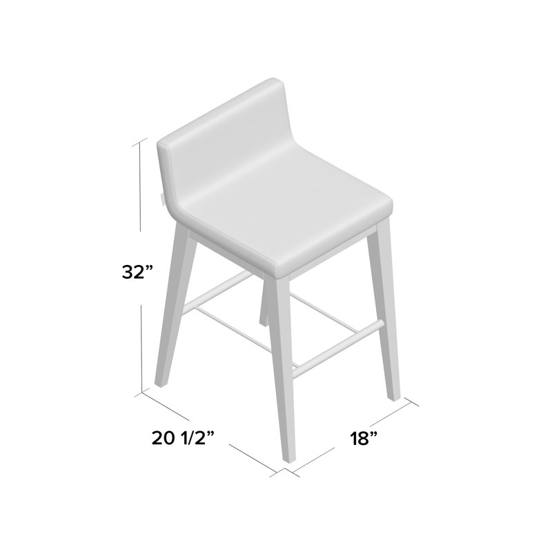 Tabouret de comptoir et de bar Gladwell, Laine argentée, Barre
