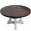 Table de salle à manger 54 po ronde en bois blanc, décor classique, peut accueillir 4 invités