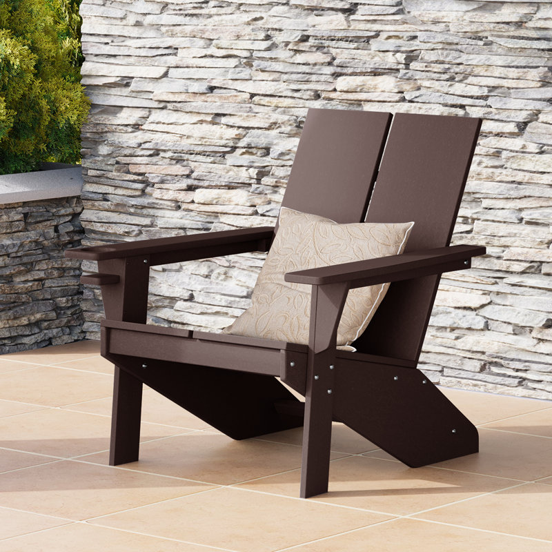 Modern Poly Adirondack Chair, Dark Brown