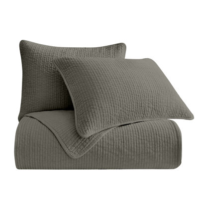 Stonewashed Cotton Velvet Modern Rustic Quilt Set