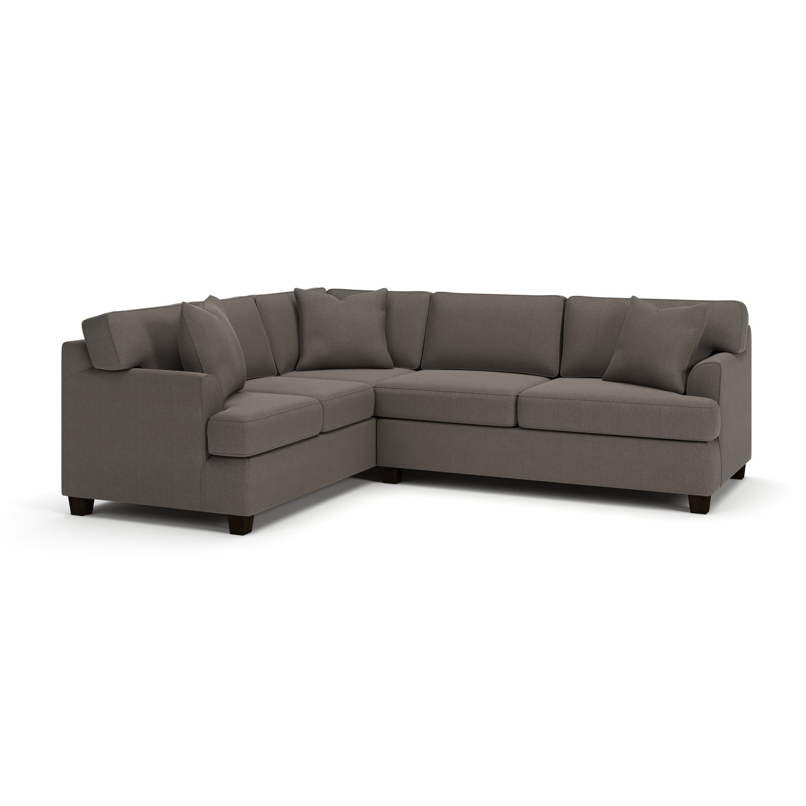 Conradina Upholstered L-Sectional, Drusky Charcoal Sustain® Basketweave, Left Hand Facing