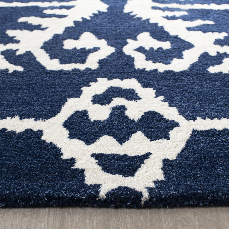 Tapis ikat en laine touffeté à la main Kouerga bHand, Carré 7 pi