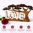 Elfgund Handmade LOVE Word Under Tree Wooden Sculpture Symbol of Harmony Valentines Day Decor for Home
