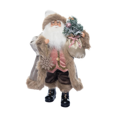 Figurine de père Noël debout 18 po avec ornement flocon de neige Season's Designs