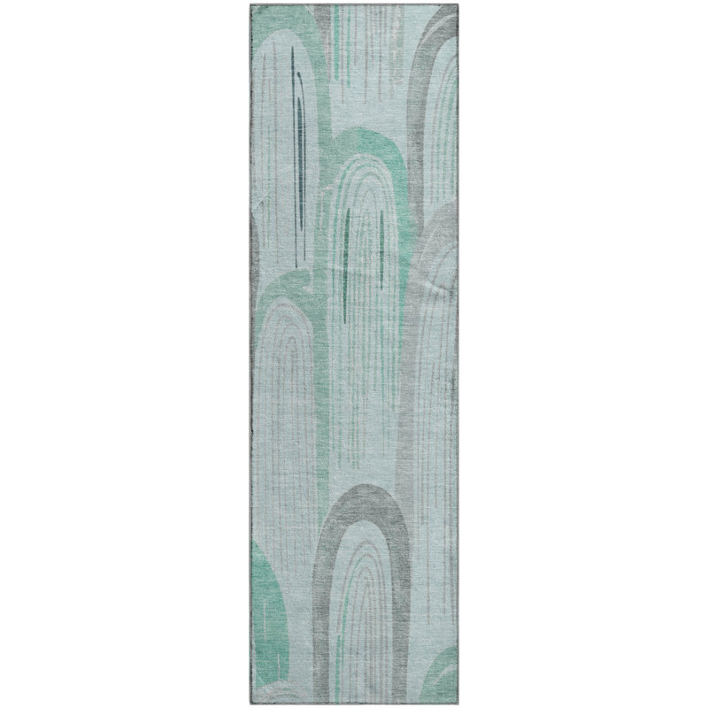 Premium Machine Washable Harjo AMF1588 Geometric Rug, Runner 2'3" x 7'6"