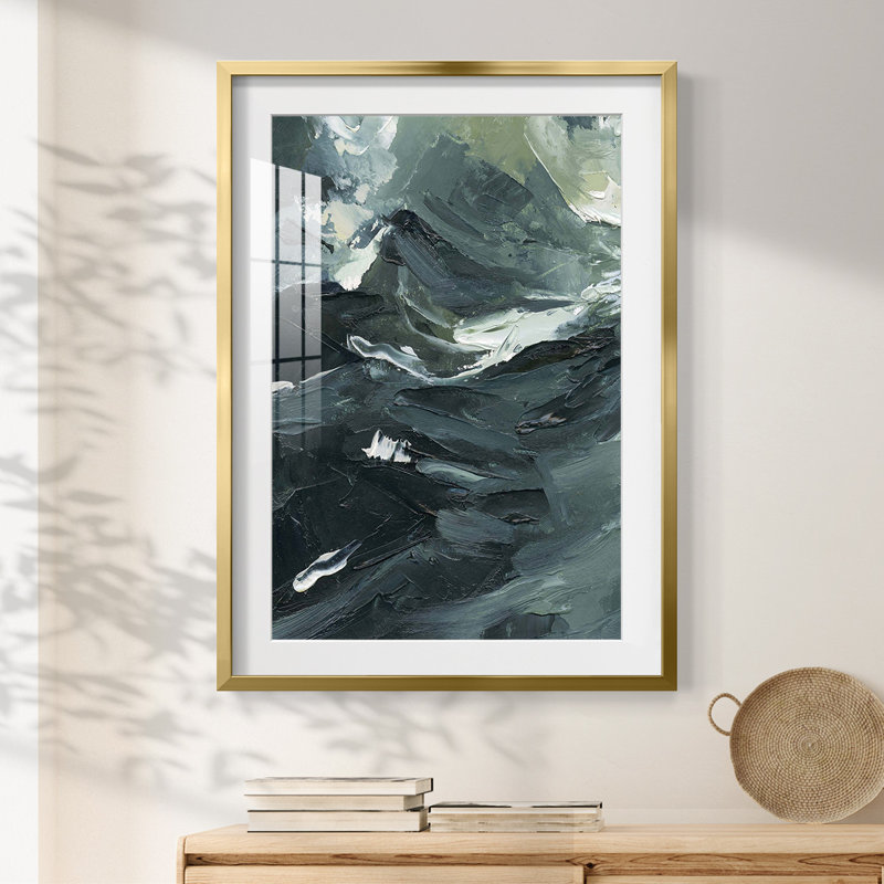 Perdus dans la mer I - impression encadrée, H 28,5 po x l 20,5 po, Doré