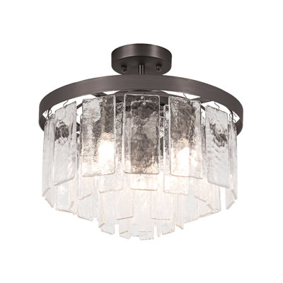 Livingon Tiered Drum Water Glass Ceiling Light
