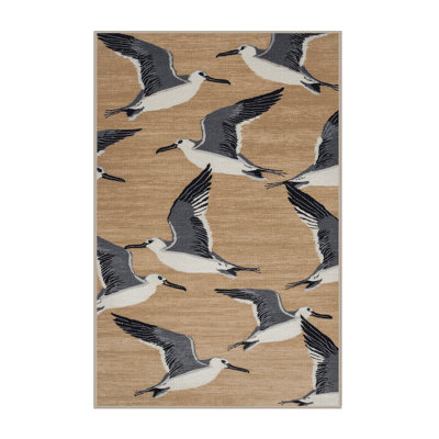 Washable Northern Fulmar Birds Area Rug