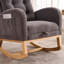 Chaise berçante d'appoint à haut dossier avec repose-pieds pour chambre à coucher ou espace de vie-1401279852