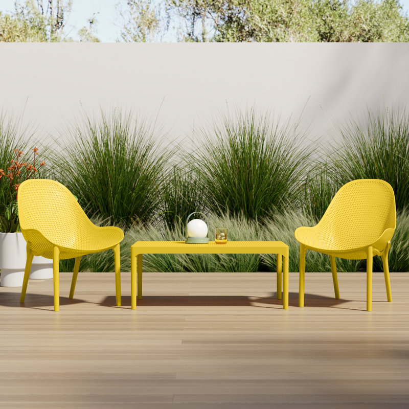 Farrah 2 - Person Patio Conversation Set, Yellow