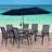 Rectangular 6 - Person 60'' Long Dining Set with Umbrella-194061507