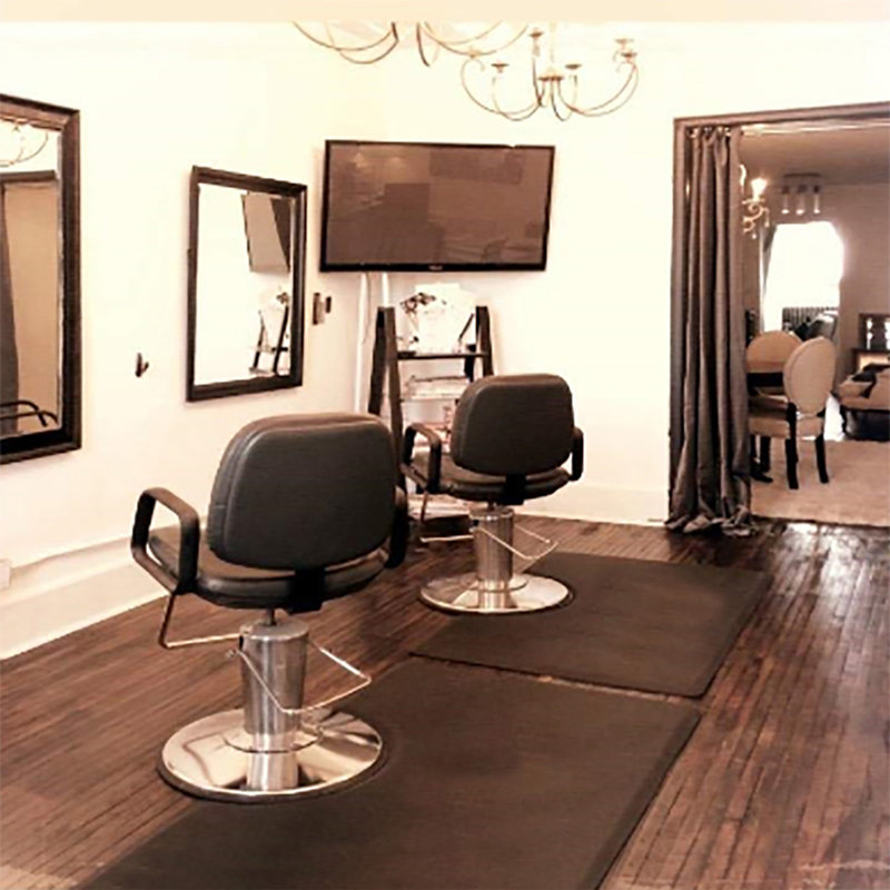 Black PVC Anti-Fatigue Salon Floor Mat with Slip Resistant Surface
