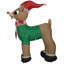 Noël gonflable Rudolph le renne au nez rouge avec chapeau et écharpe du Père Noël