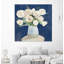 «Pivoines sur bleu marine», reproduction d'art sur toile géante de 72 po x 72 po-59884918